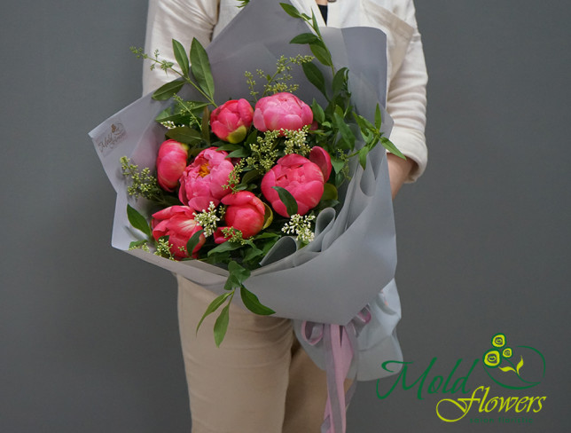 Bouquet of Coral Dutch Peonies photo